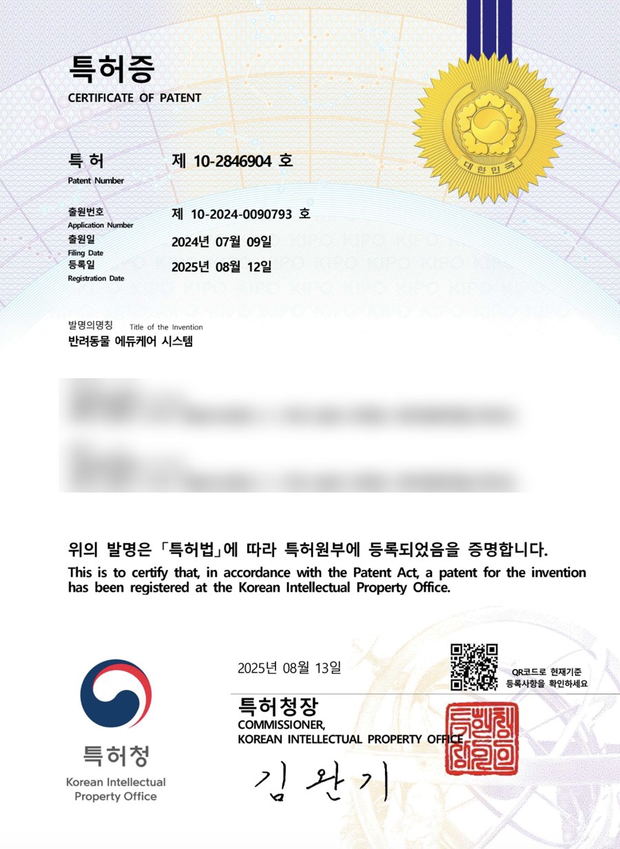 특허증 제10-2846904호